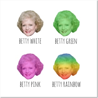 Betty White. Betty Pink. Betty Rainbow! Posters and Art